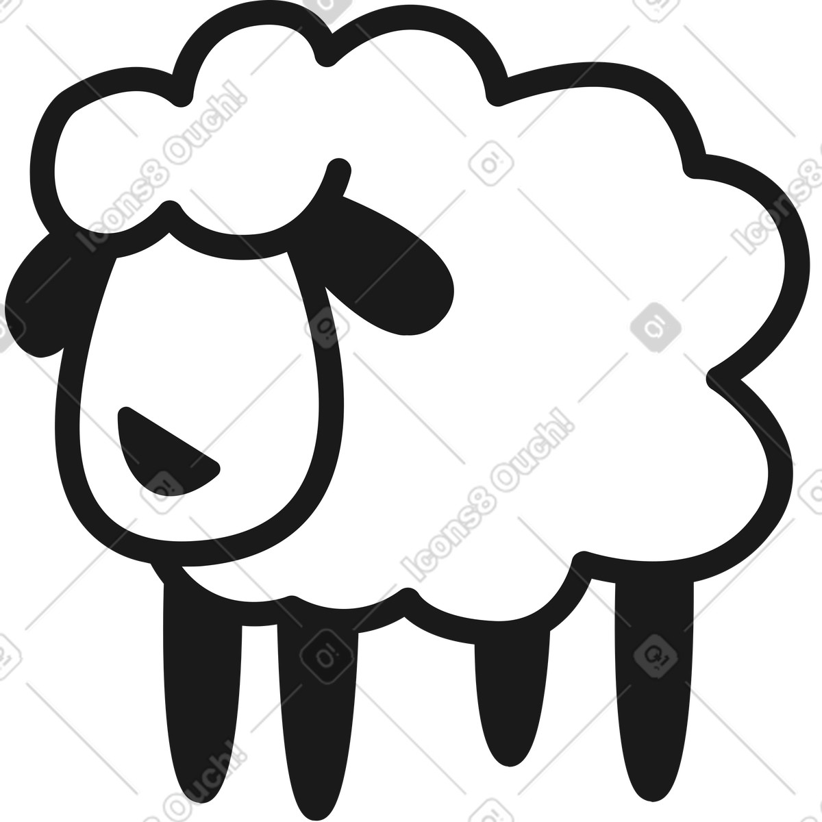 Ilustración Oveja pequeña en estilo Taxi a descargar en PNG y SVG