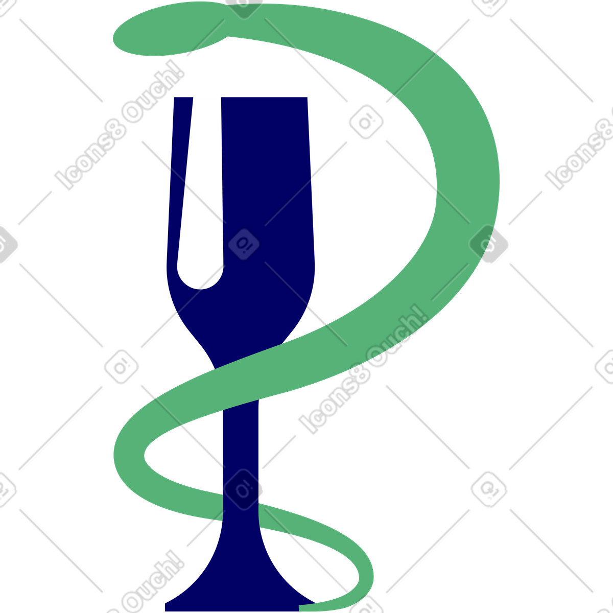 Ilustración Vaso con una serpiente en estilo Lounge a descargar en PNG y SVG