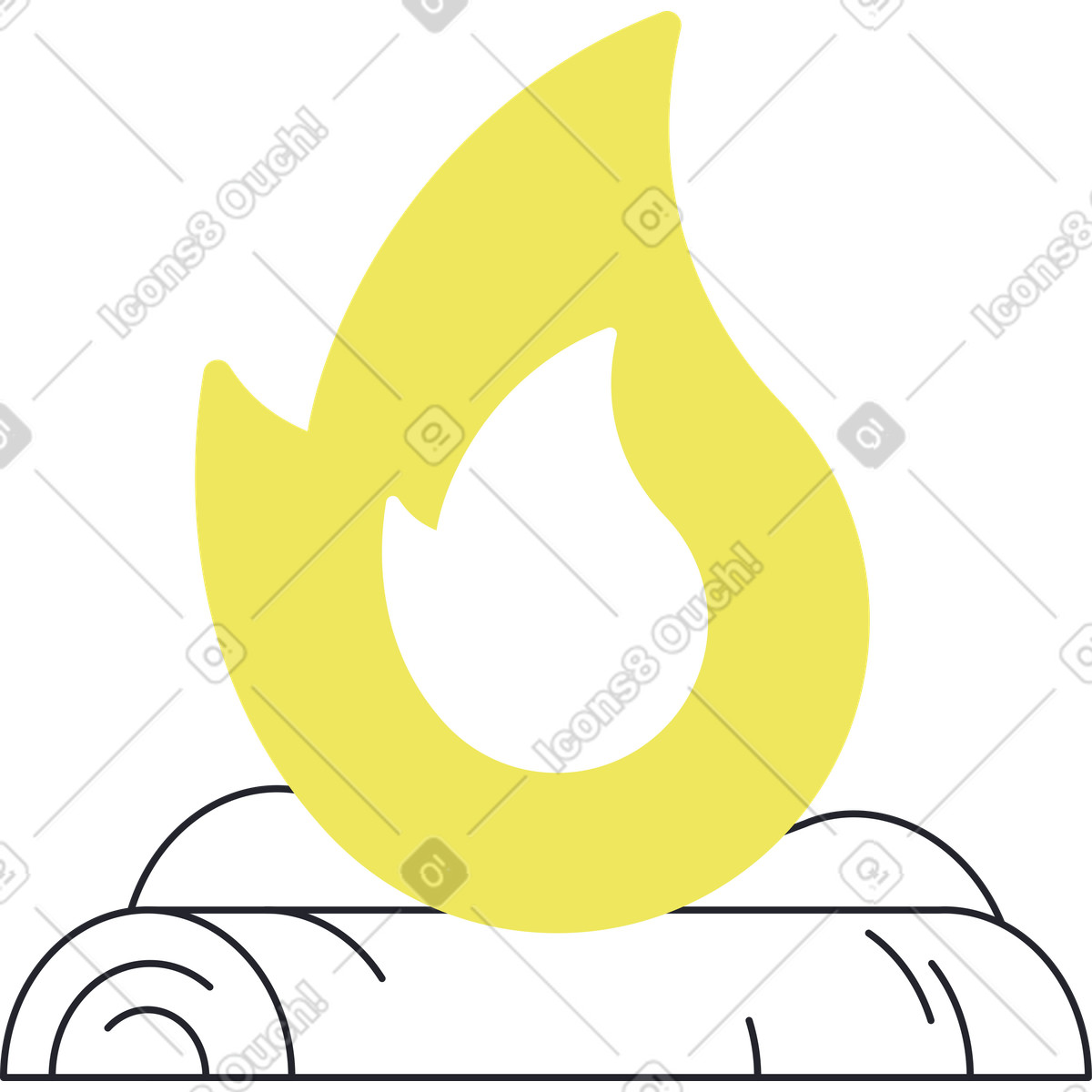 Illustration Feu dans le style Boba à télécharger aux formats PNG, SVG