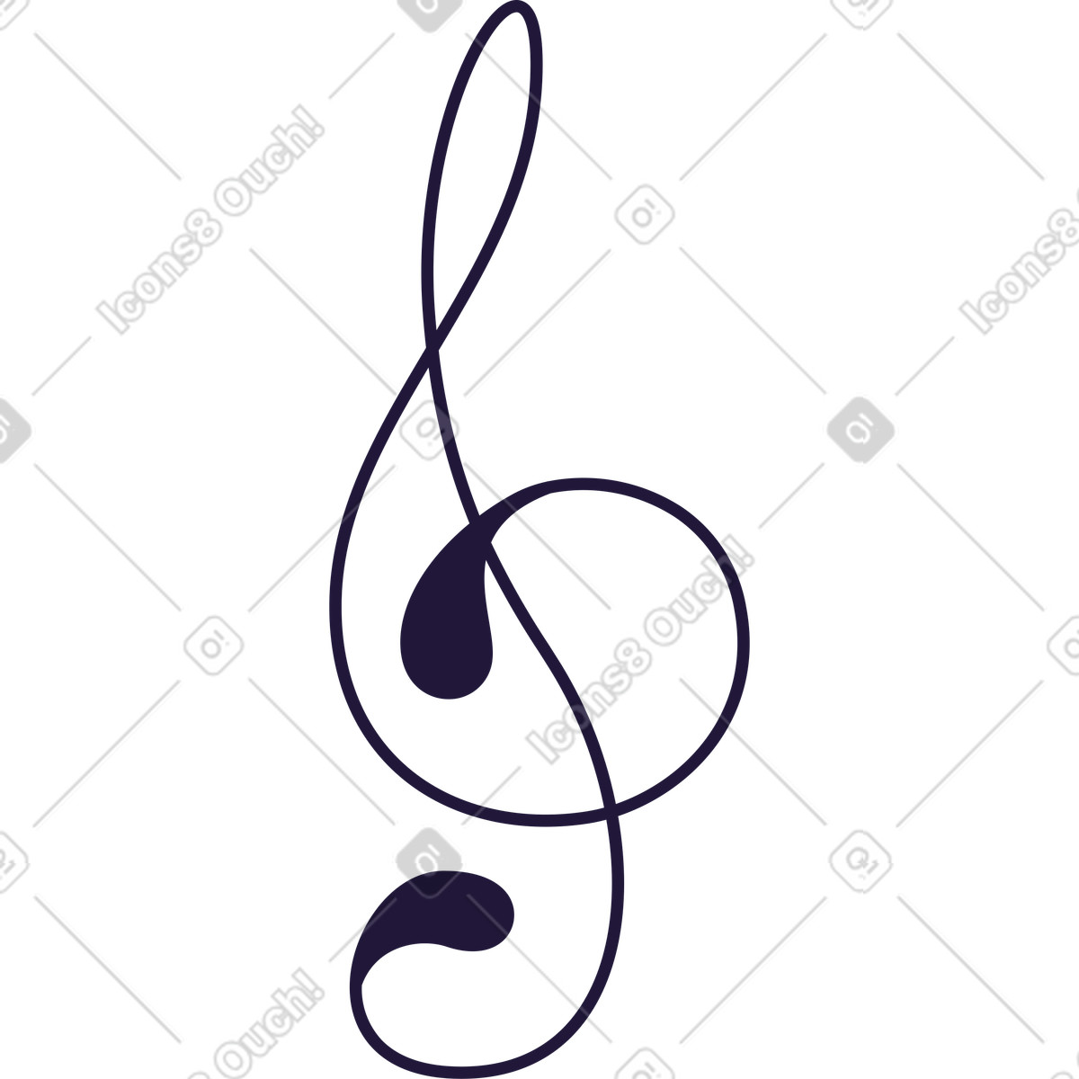 Nota musicale illustrazione in stile Conifer scarica in PNG, SVG