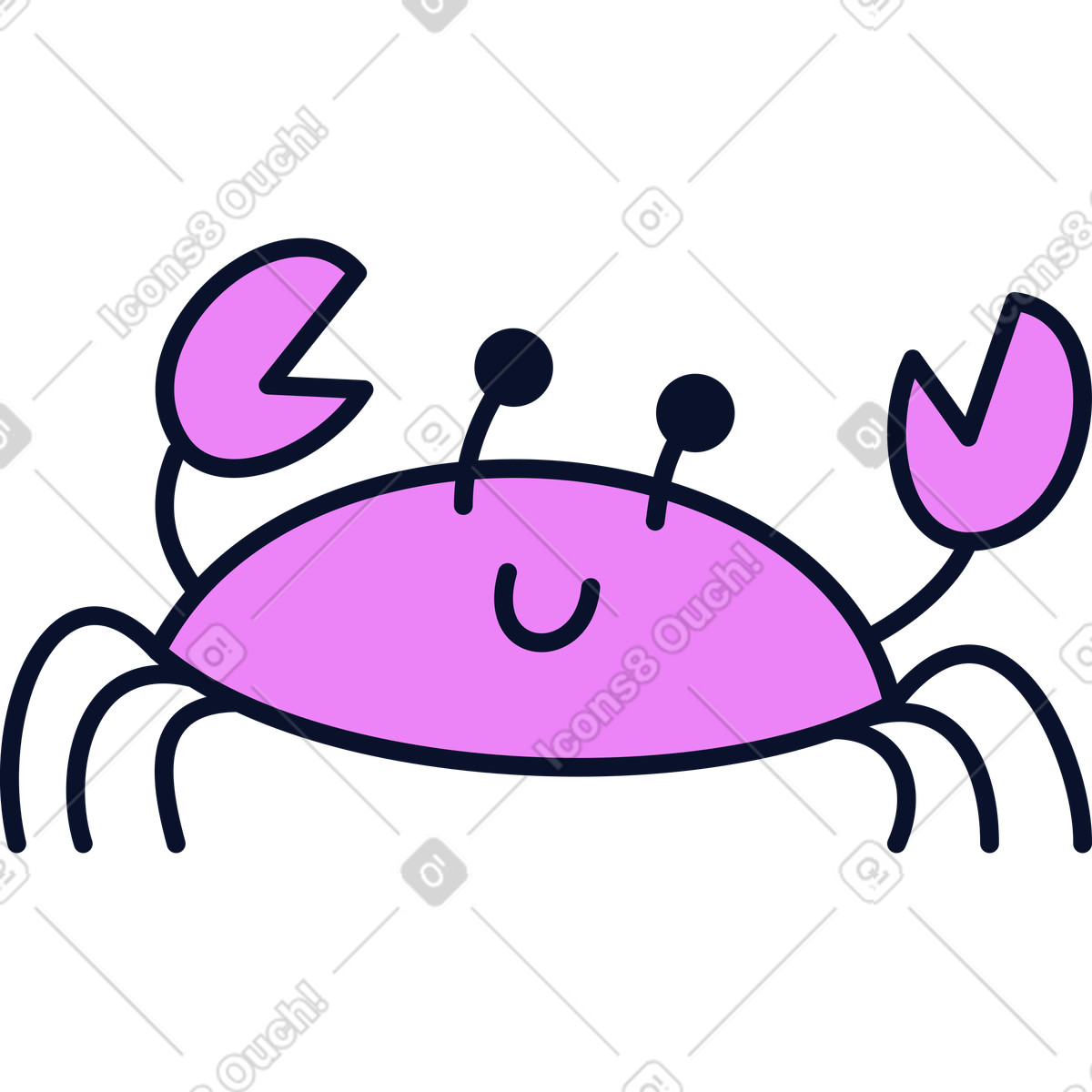 Flexy スタイルの カニ のイラストをPNG、SVG形式でダウンロード