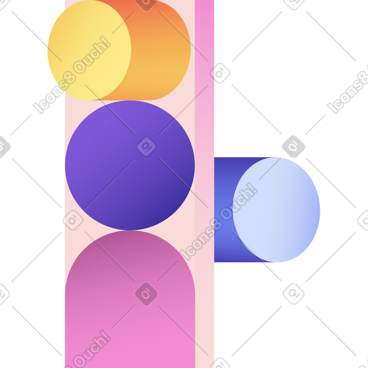 Ilustração de Coluna colorida abstrata em no estilo Levels para baixar em PNG, SVG