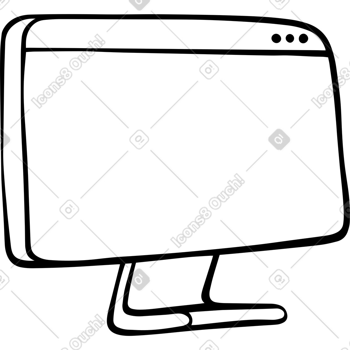 Monitor illustration clipart showing bright digital display and UI elements