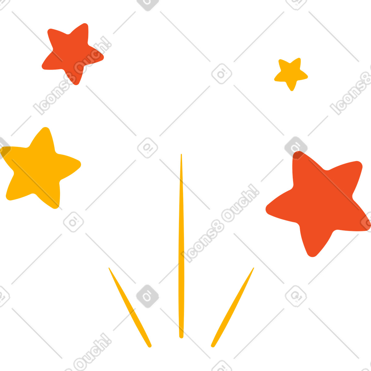 Sparkles illustration featuring vibrant sparks clipart on a transparent background in PNG