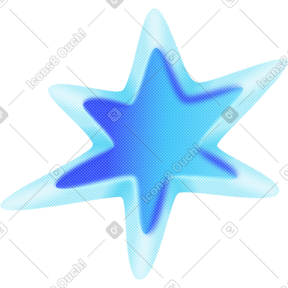 Ilustración Estrella de seis puntas en estilo Lettering a descargar en PNG y SVG