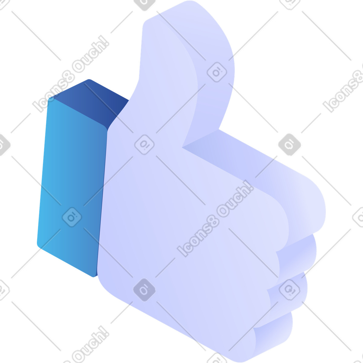 Success confirmation thumbs up emoticon representing support encouragement and agreement illustrazione in stile Quantum scarica in PNG, SVG