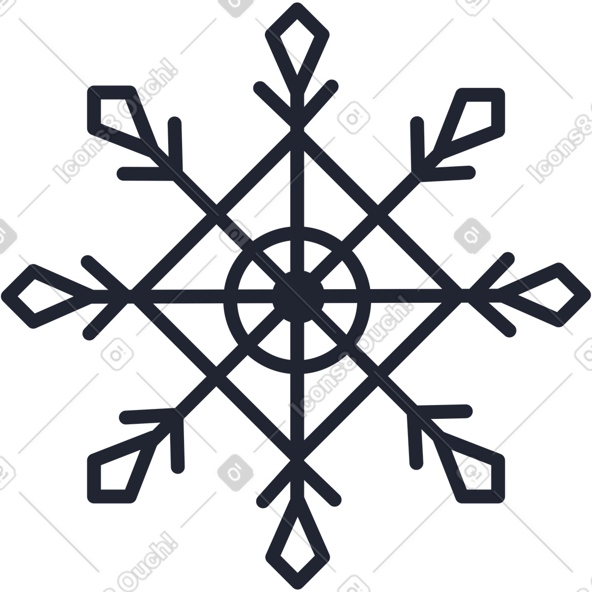 Gemusterte schneeflocke-Illustration im Pablita-Stil als Download in PNG, SVG