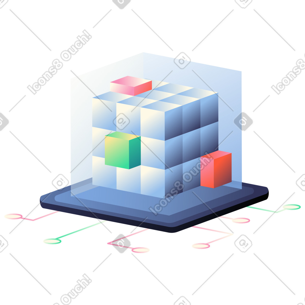 Quantum Modular Processing Unit illustration in PNG, SVG