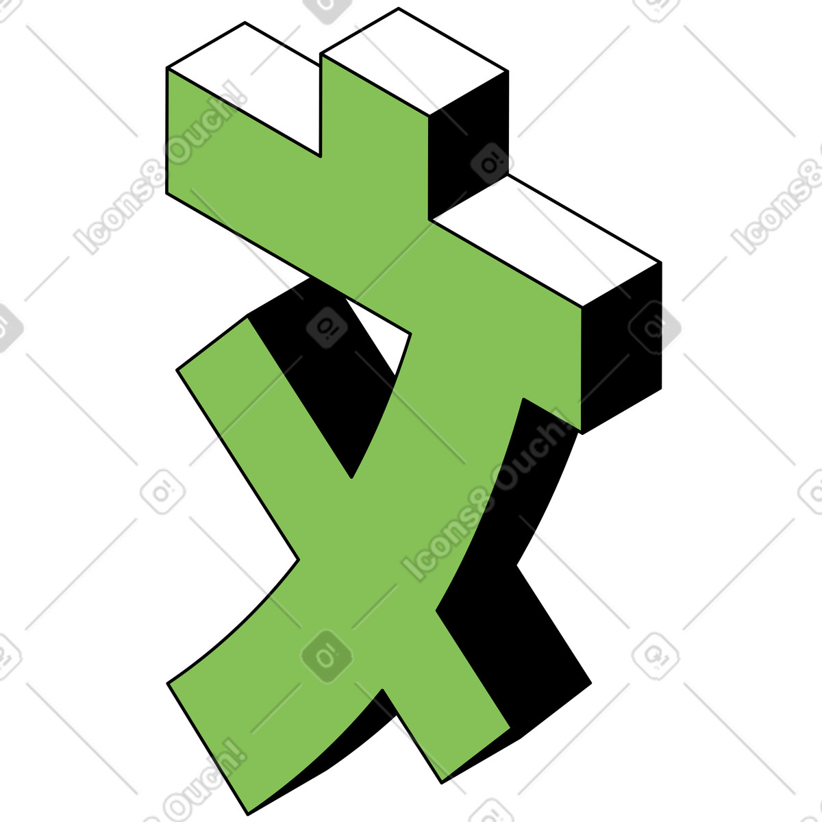 Lettering hieroglyph text illustration in Isometric style download in PNG, SVG