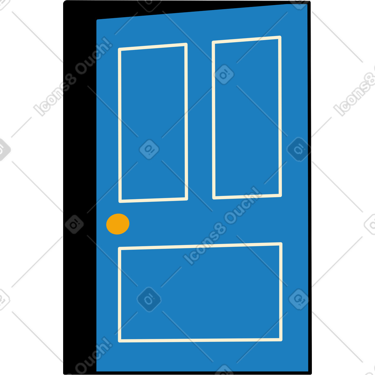 Иллюстрация Синяя открытая дверь в PNG и SVG