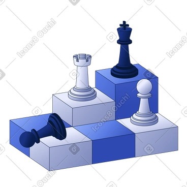 체스 말이 있는 계단, 전략적 사고와 사업 개발 PNG, SVG