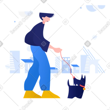 Walking with dog PNG, SVG