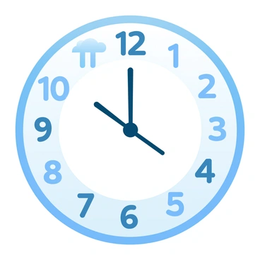 A clock face with different stages of the water cycle, including transpiration, marked at the hours