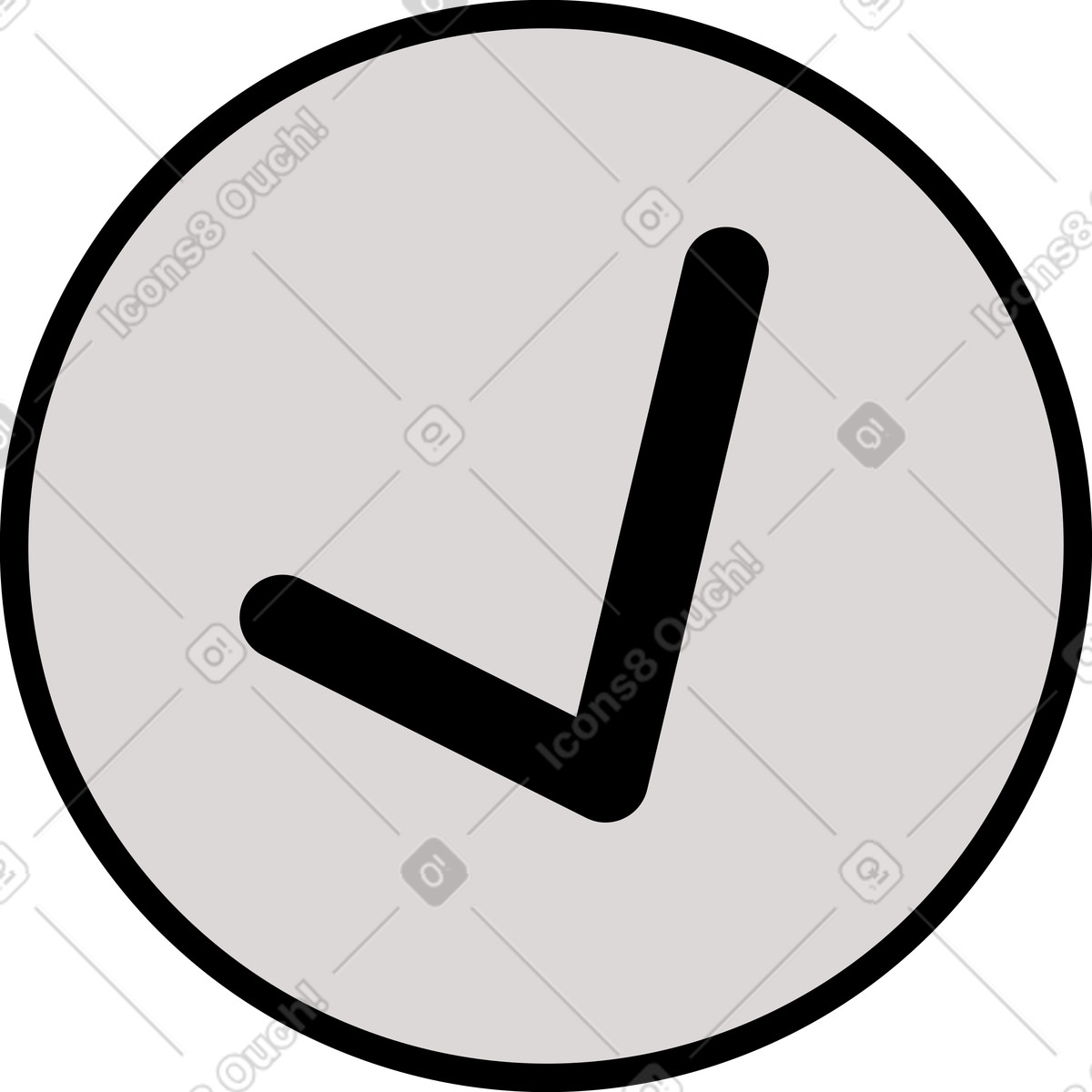 Round check mark icon illustration in PNG, SVG