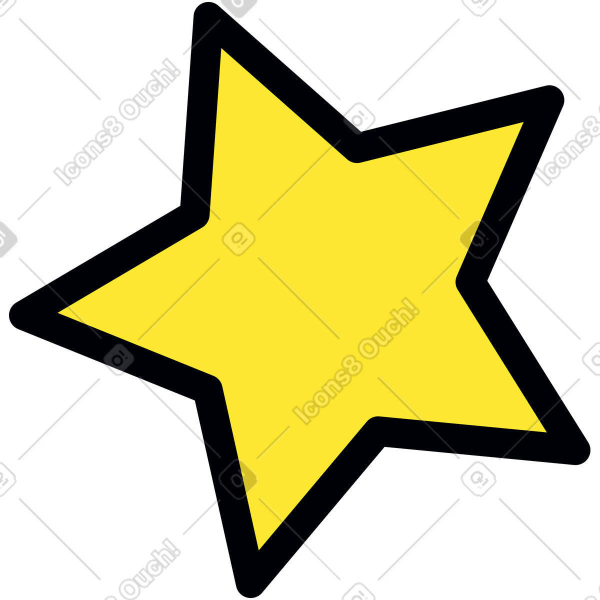 Gelber fünfzackiger stern-Illustration im Droll-Stil als Download in PNG, SVG