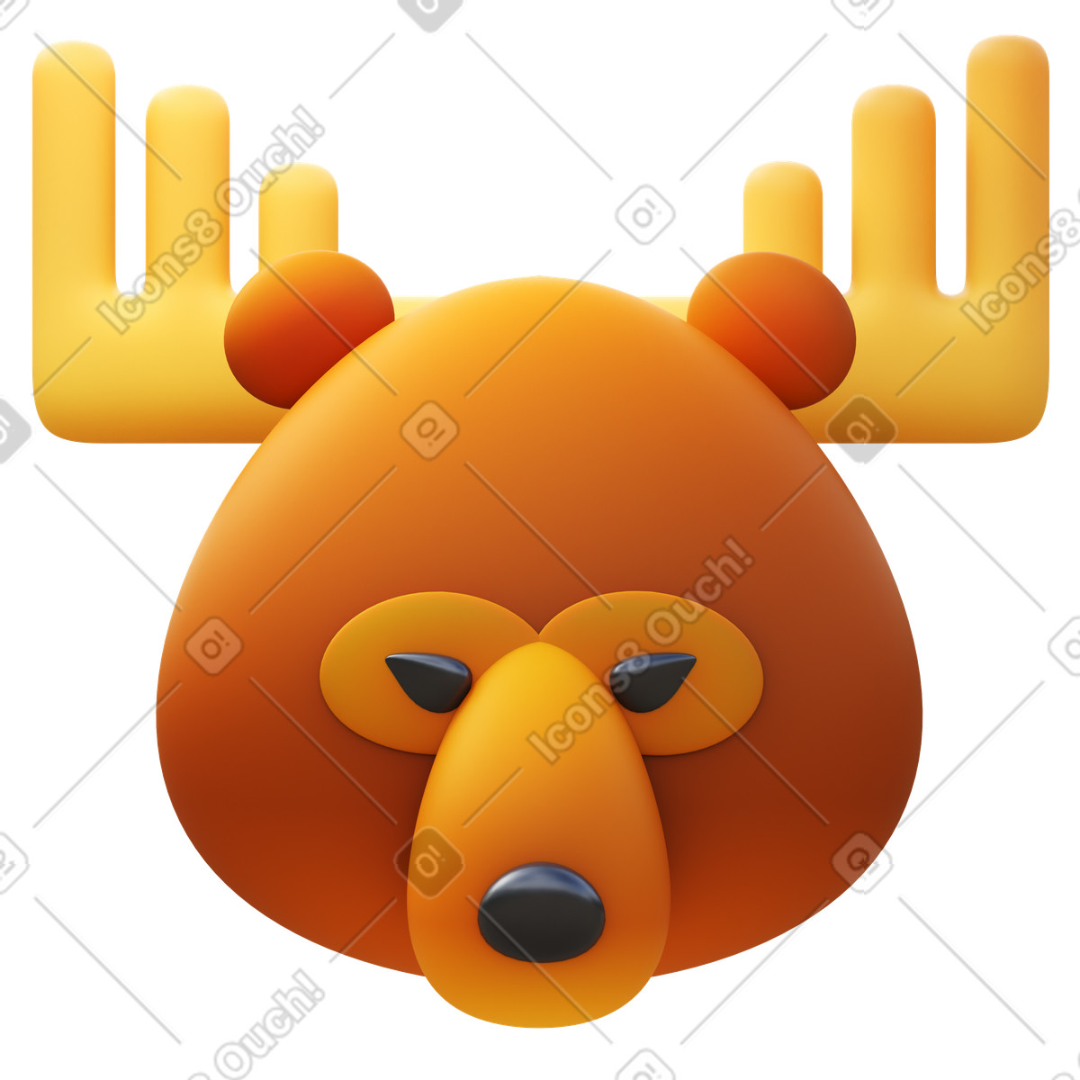 3D Fluency 스타일의 Moosebear 일러스트레이션 PNG, SVG 다운로드