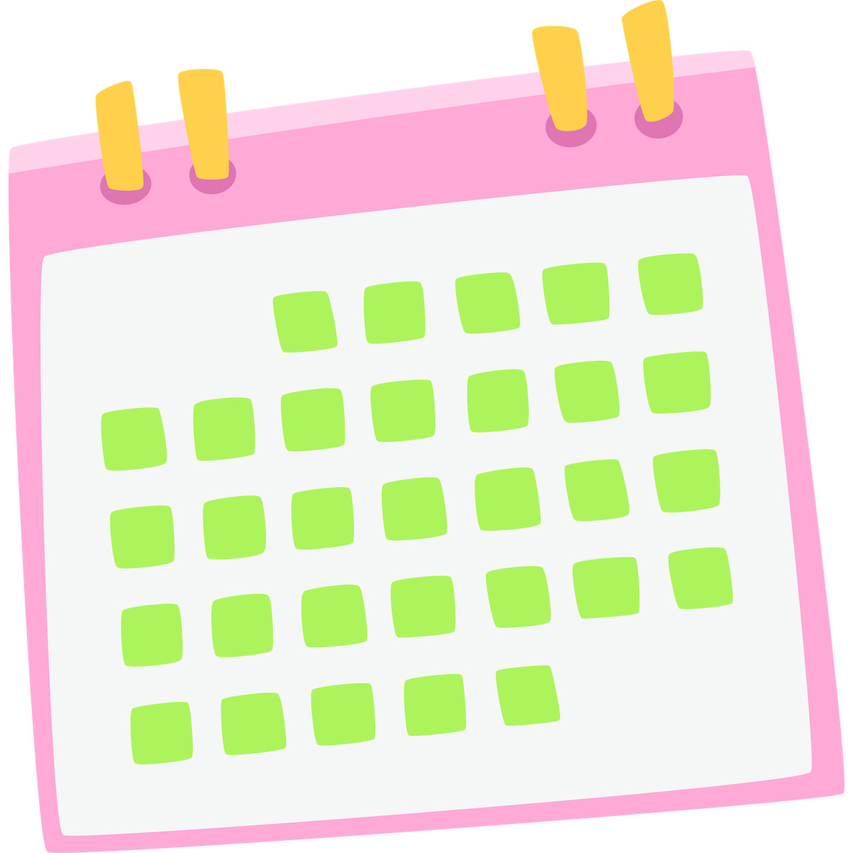Pink calendar illustrazione in stile Bouncy scarica in PNG, SVG