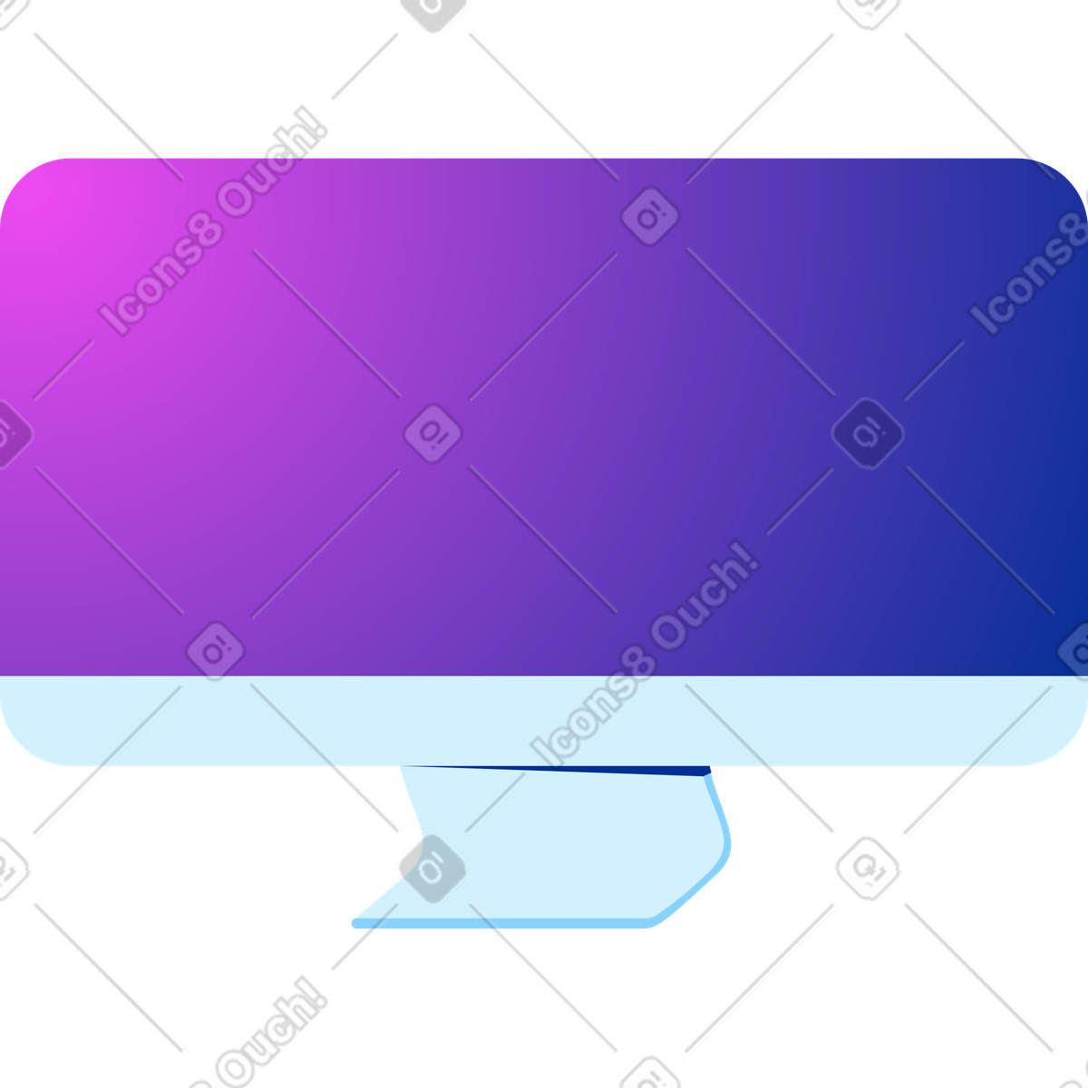 Illustration Computer monitor dans le style Glossy à télécharger aux formats PNG, SVG