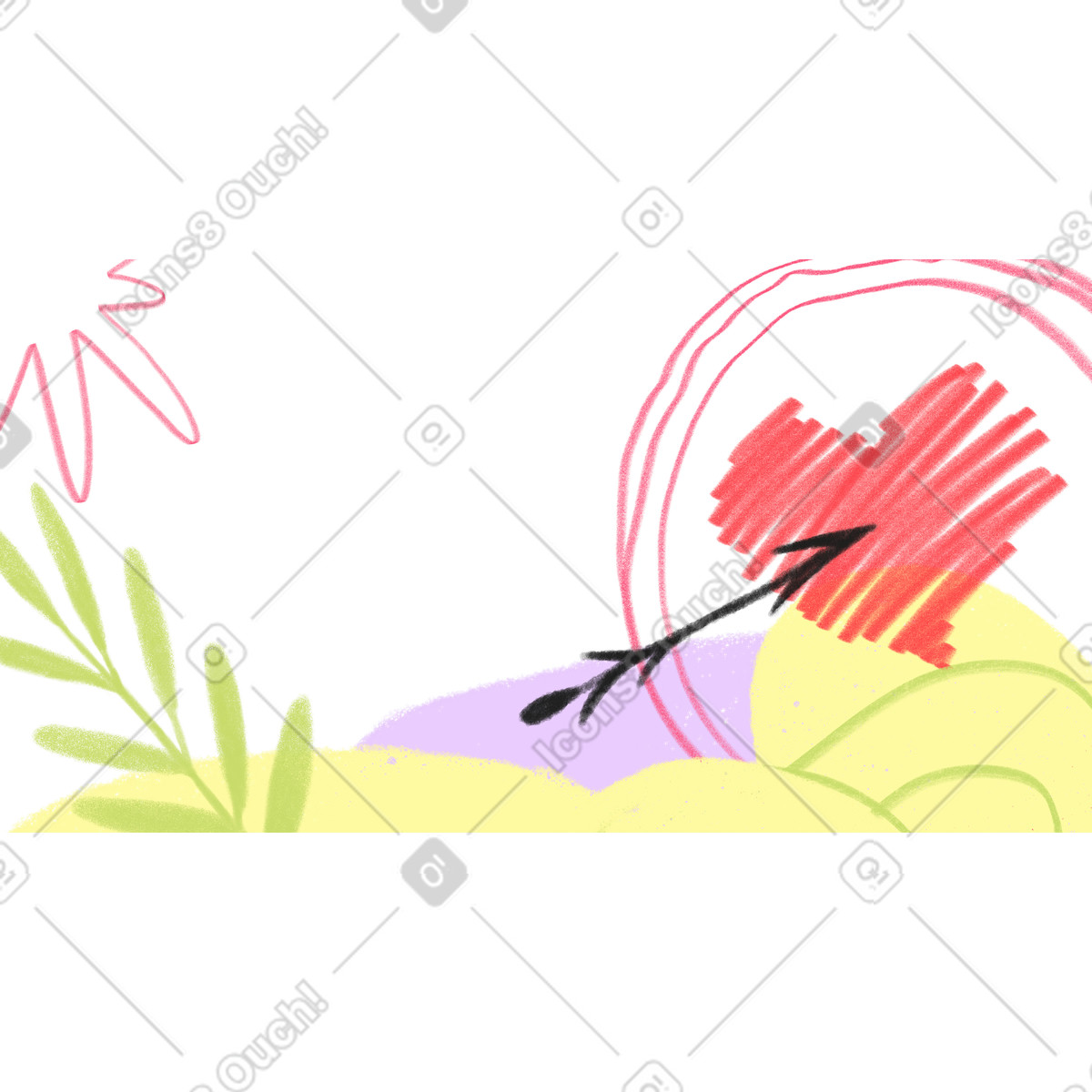 Doodle スタイルの 愛をテーマに抽象的な背景 のイラストをPNG、SVG形式でダウンロード