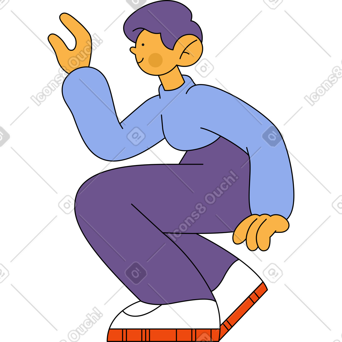 Ilustração de Homem sorridente sentado em no estilo Bloom para baixar em PNG, SVG