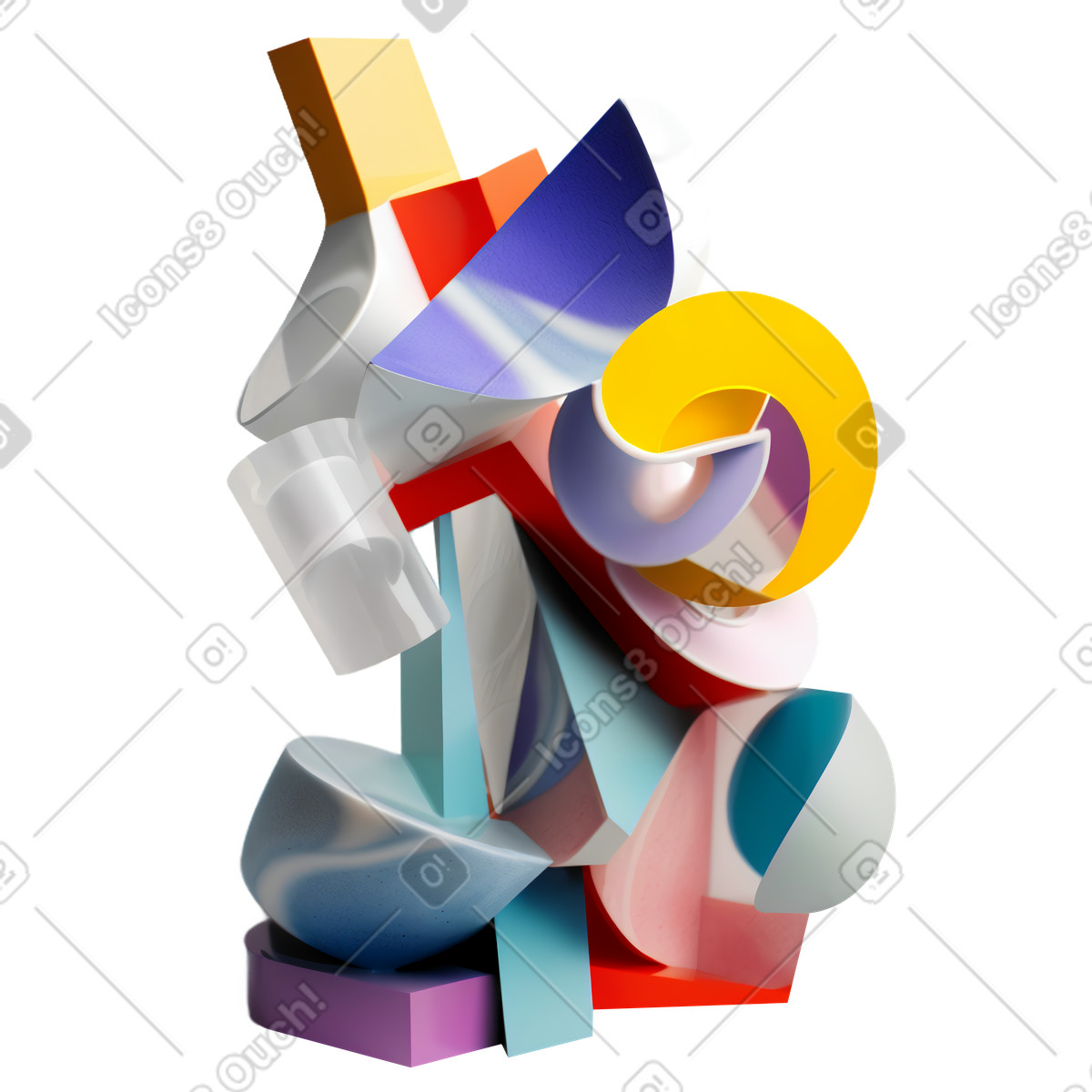 Abstract vivid geometrical shapes illustration swirls clipart in PNG SVG GIF
