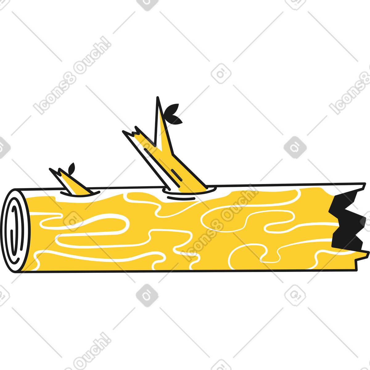 Log trunk illustration in Taxi style download in PNG, SVG