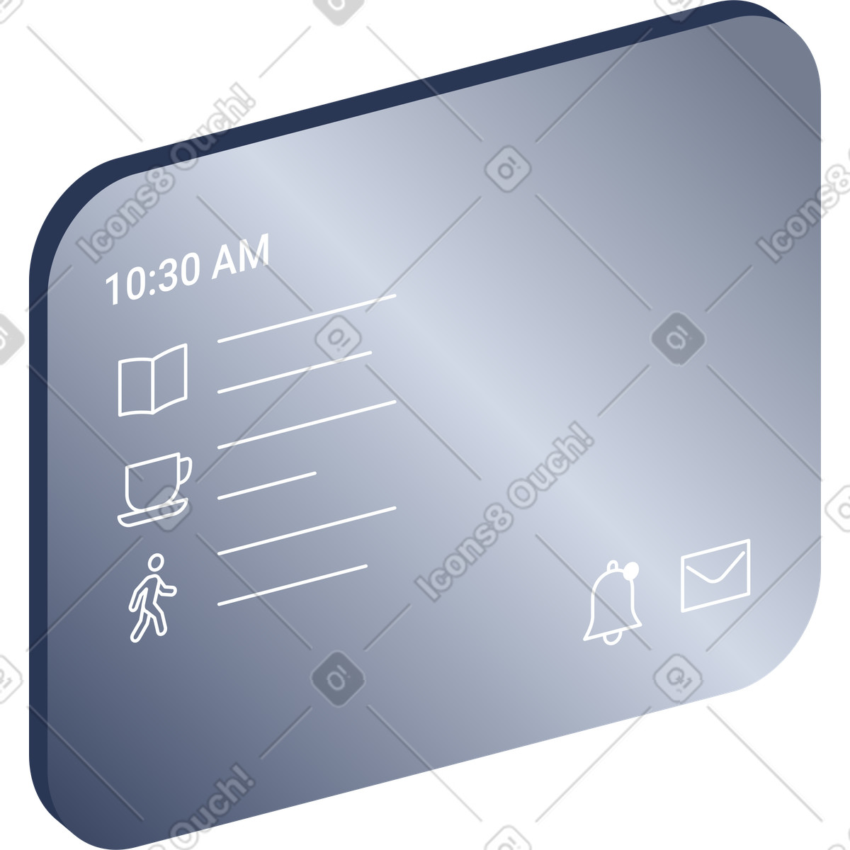 Ilustración Espejo inteligente en estilo Lucent a descargar en PNG y SVG