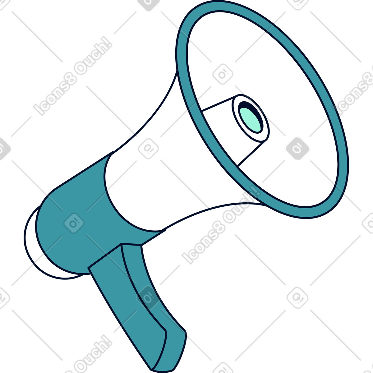 Ilustración Megáfono en estilo Teal a descargar en PNG y SVG