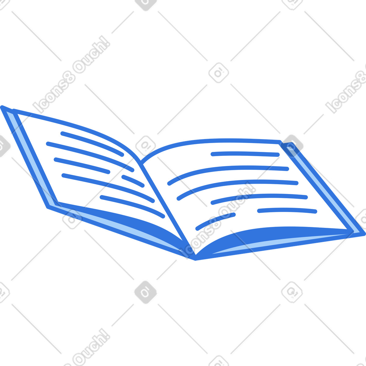 Opened book illustration in Sky style download in PNG, SVG