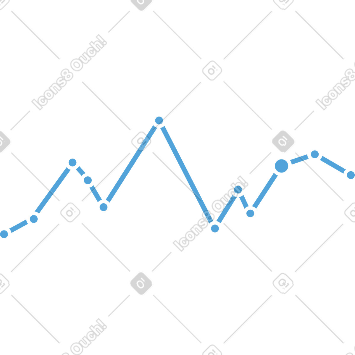 Line graph illustration in Flame style download in PNG, SVG