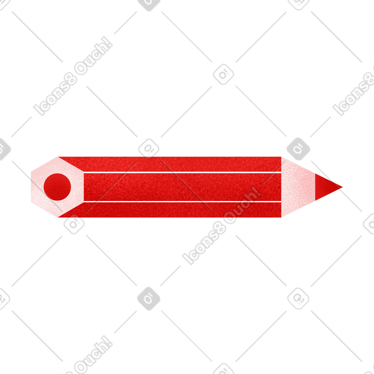 Red pencil illustrazione in stile Willowy scarica in PNG, SVG