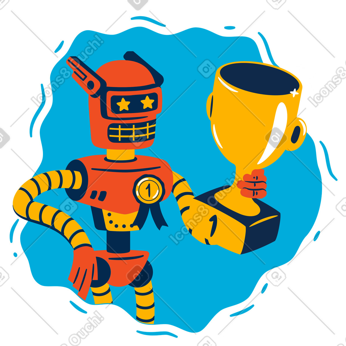Victory of artificial intelligence illustration in PNG, SVG