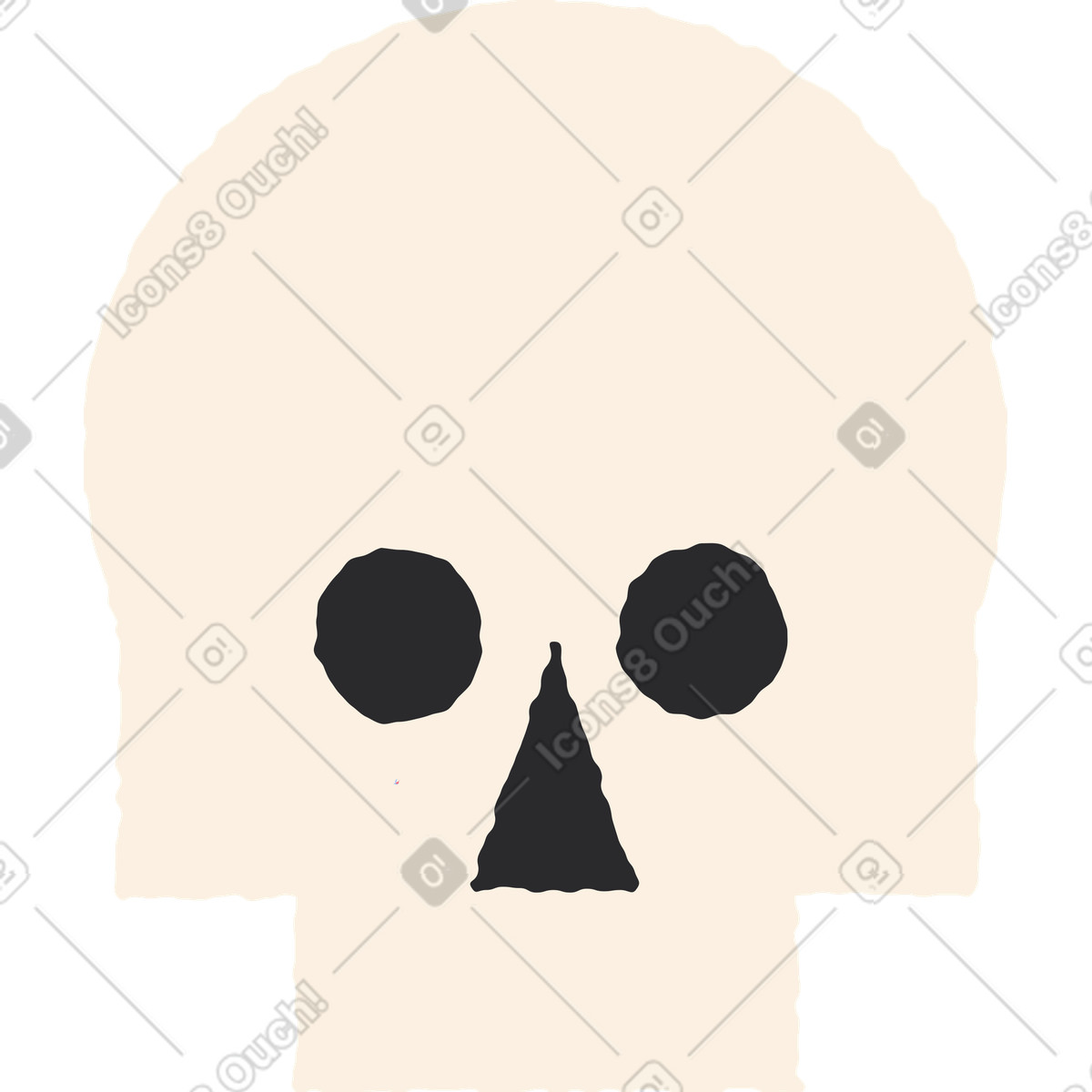 Cranio illustrazione in stile Pablo scarica in PNG, SVG