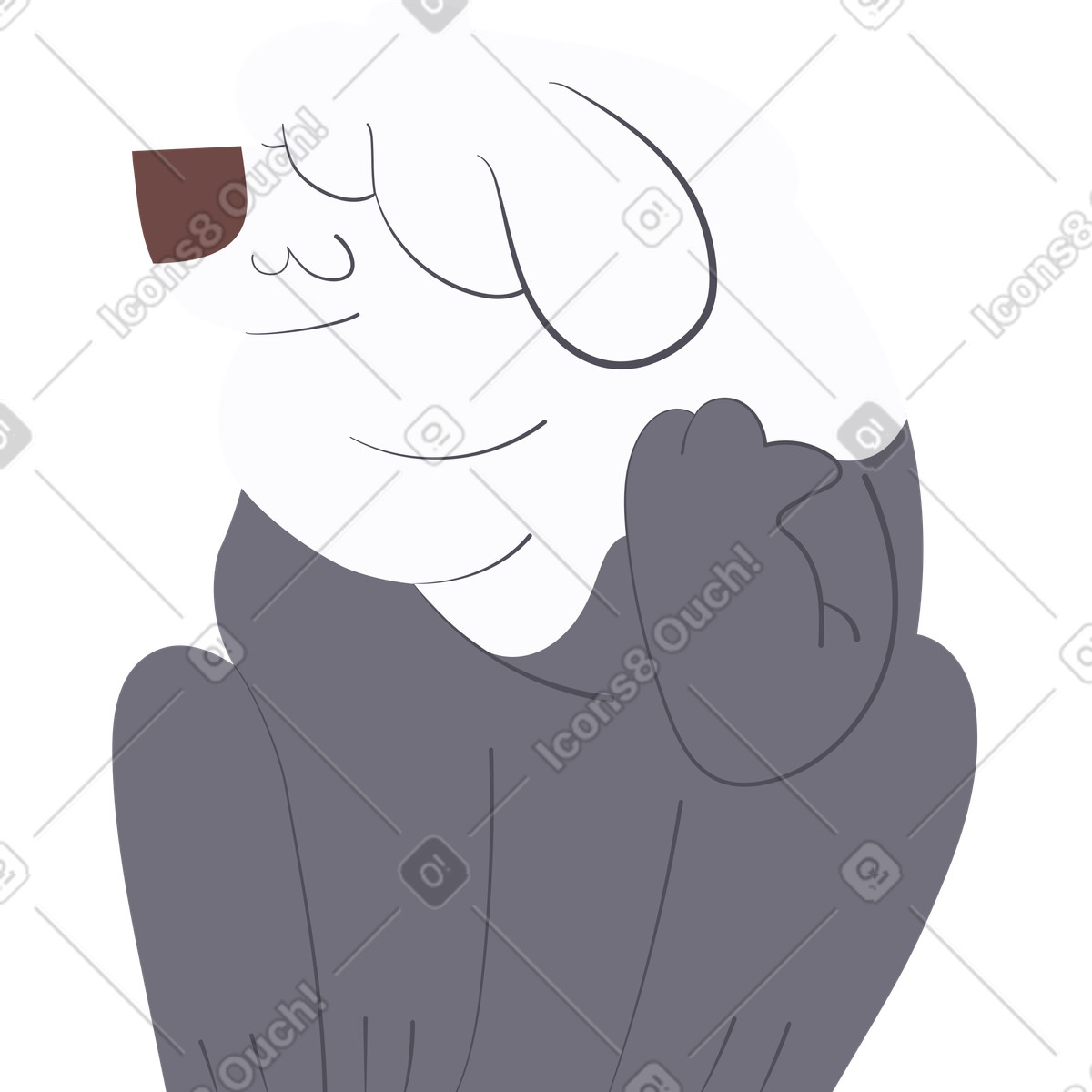 Ilustración Perro pastor polaco en estilo Woof a descargar en PNG y SVG