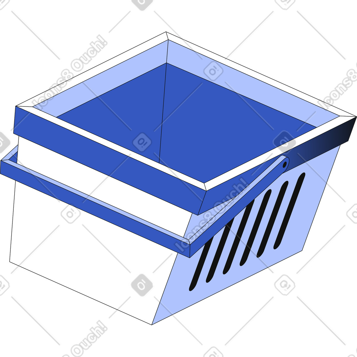 下载 Techny 风格的 空的购物篮 插画，支持 PNG、SVG 格式