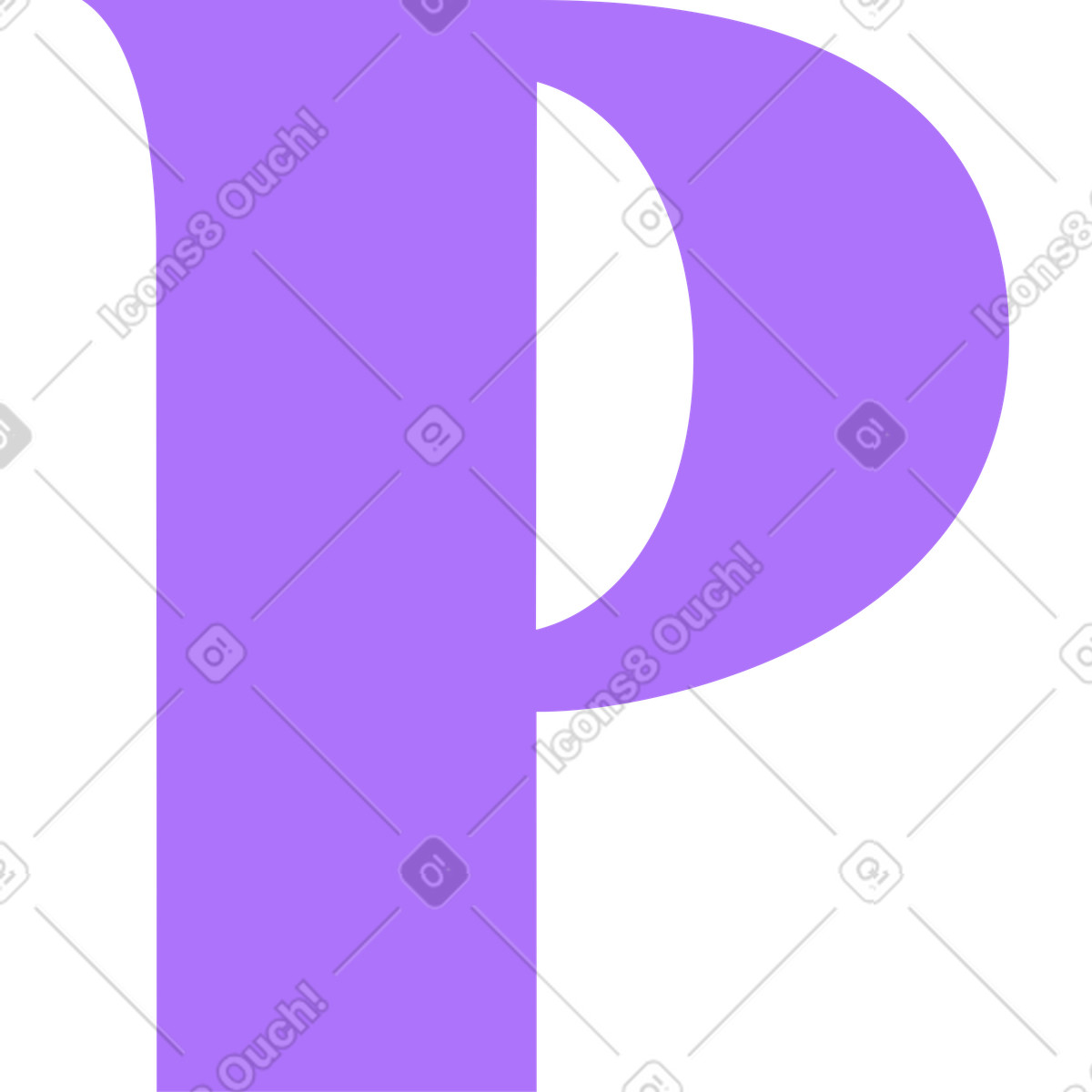Ilustração de Letra p em no estilo Florid para baixar em PNG, SVG