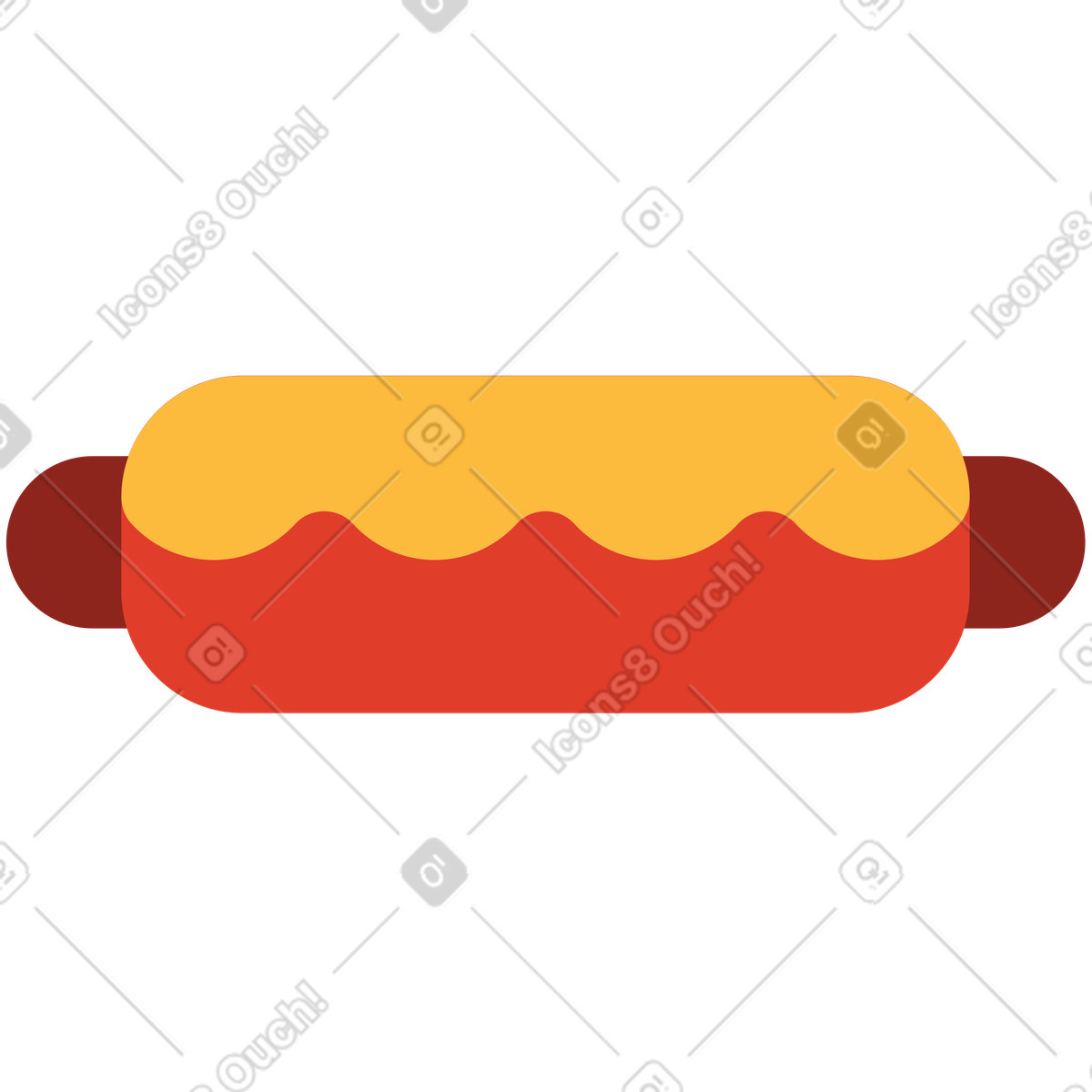 Hot dog illustration in Burgundy style download in PNG, SVG