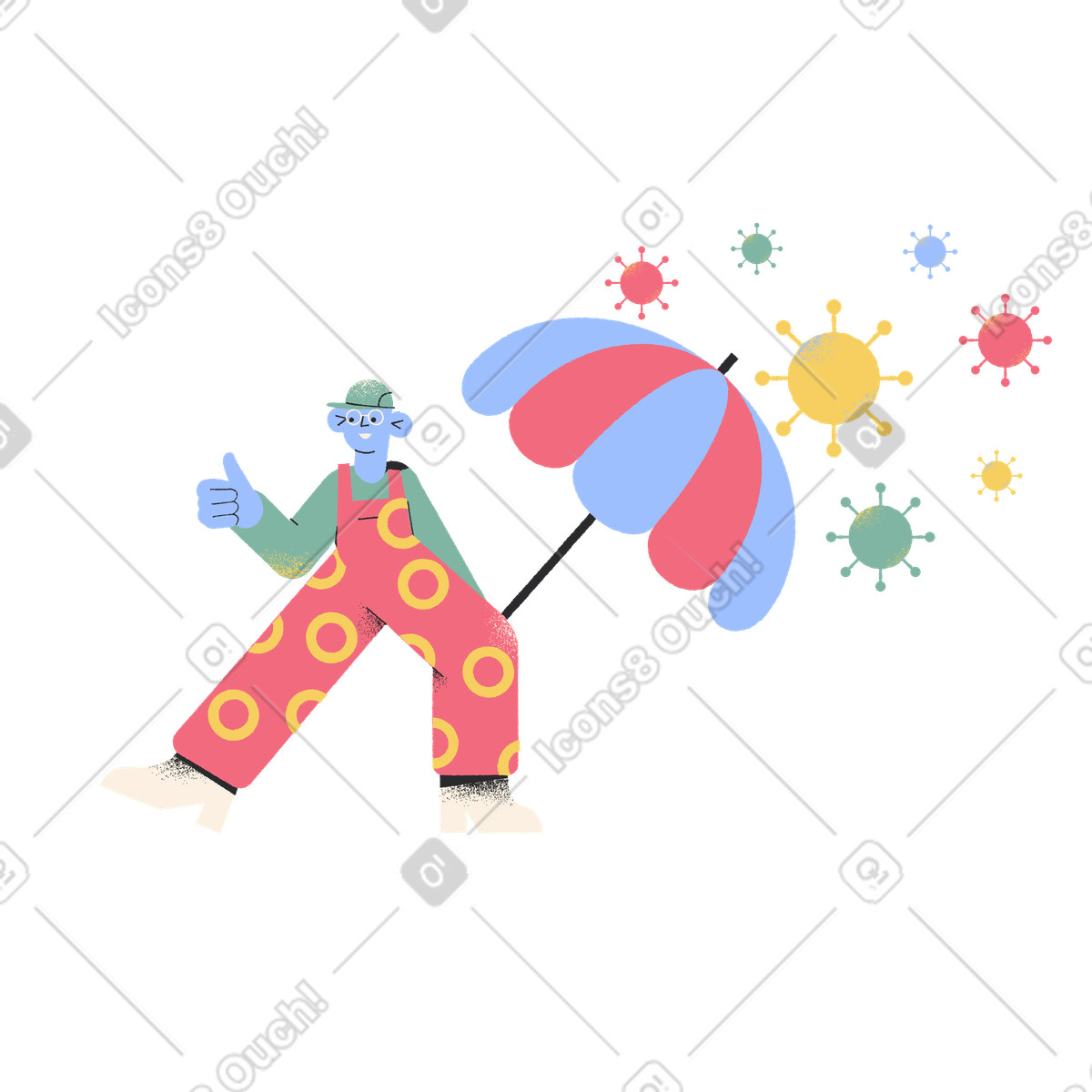 Protezione dal virus illustrazione in stile Pablo scarica in PNG, SVG