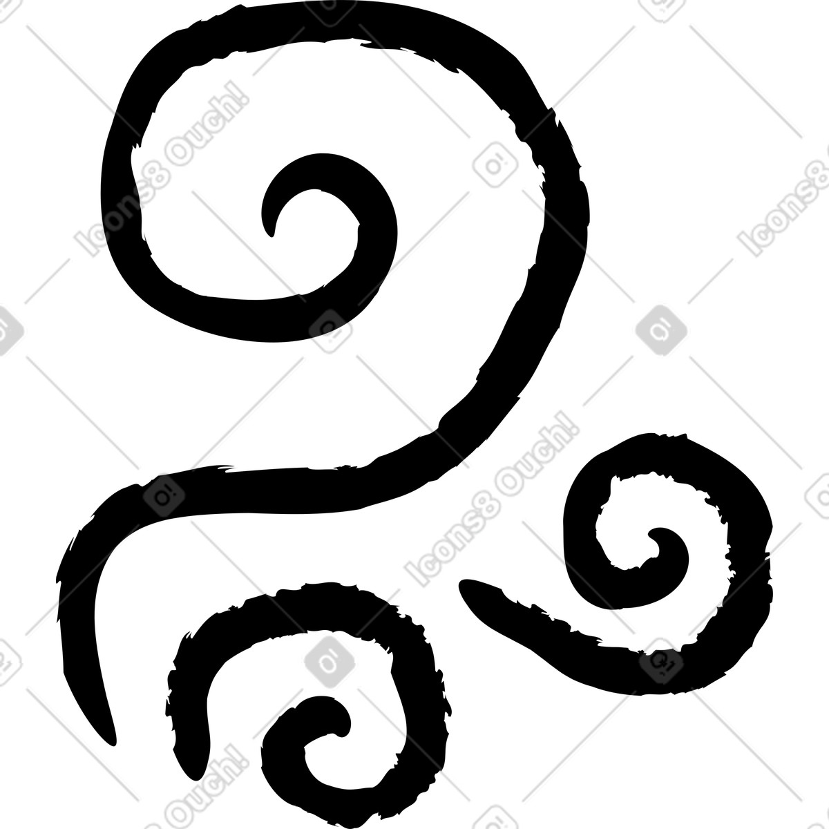 Charcoal waves illustration in Twirl style download in PNG, SVG