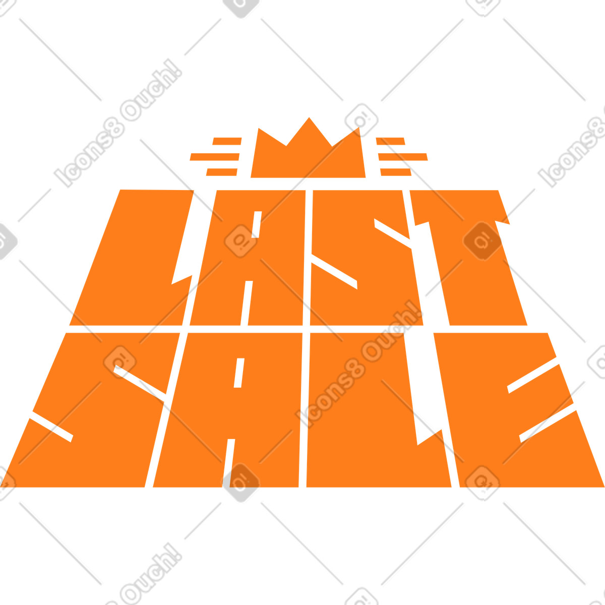Ilustración Última venta de letras con texto corona en estilo Lettering a descargar en PNG y SVG