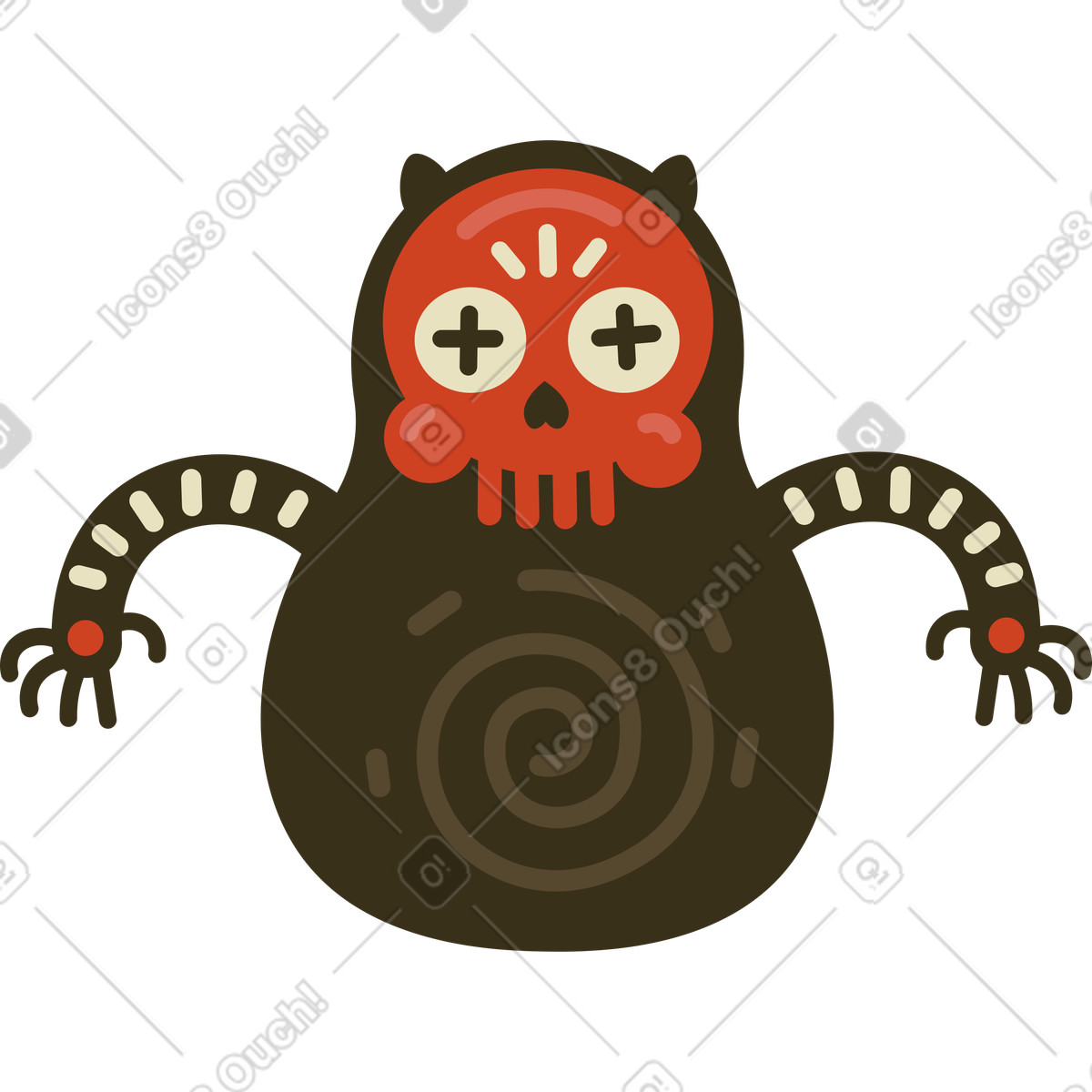 Ilustración Demonio en estilo Arabica a descargar en PNG y SVG