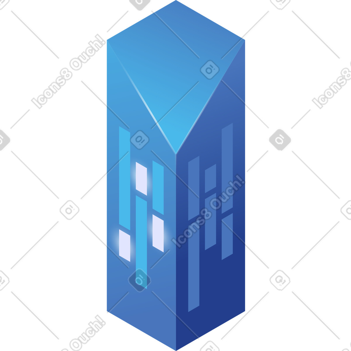 Isometric building illustration in PNG, SVG