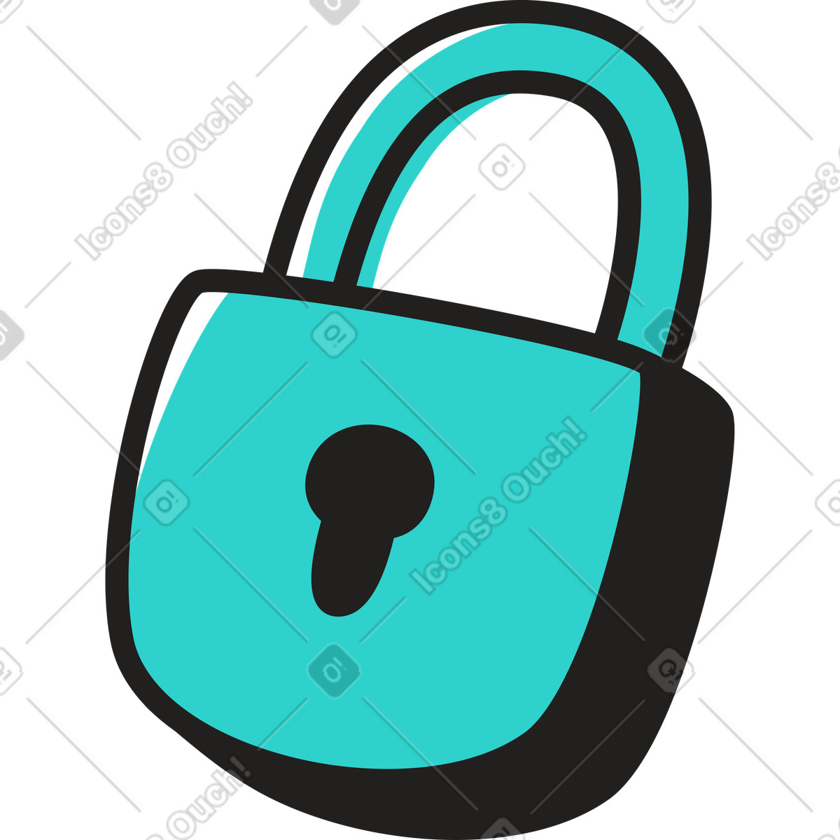 Illustration Fermer à clé dans le style Little télécharger aux formats PNG, SVG