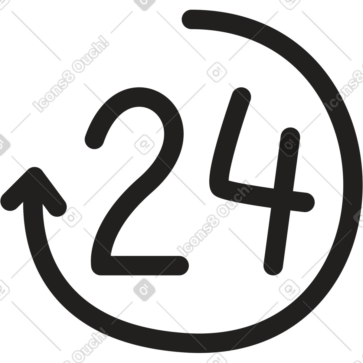 Ilustração de 24/7 sign em no estilo Little para baixar em PNG, SVG