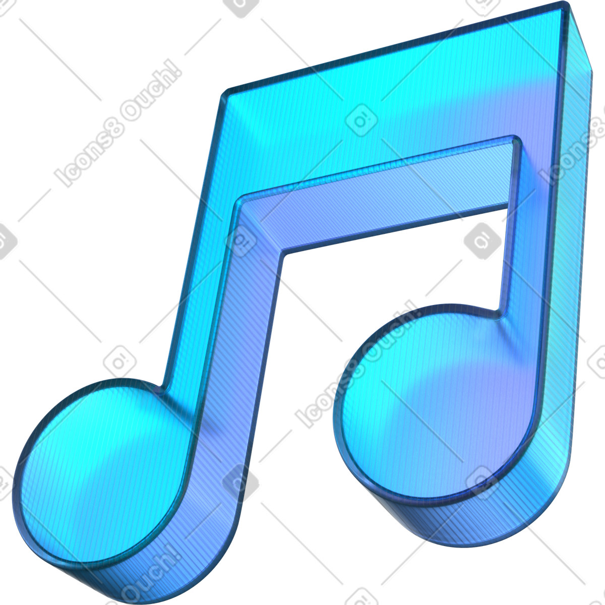 Ilustração animada de Glass musical note em GIF, Lottie (JSON), AE