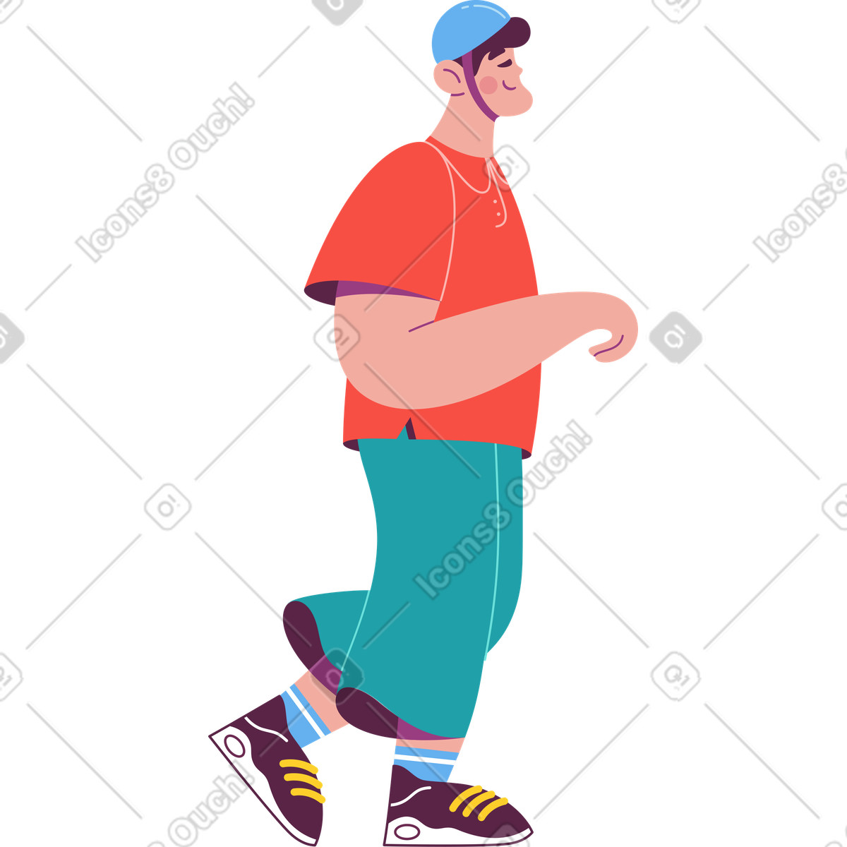 下载 Sammy 风格的 戴头盔的运动男 插画，支持 PNG、SVG 格式