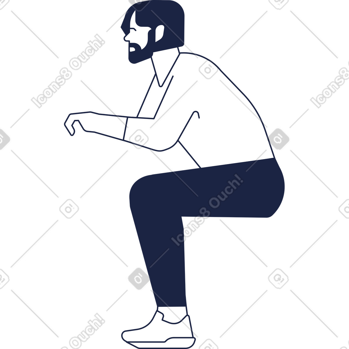 Ilustração de Homem sentado em no estilo Urban Line para baixar em PNG, SVG