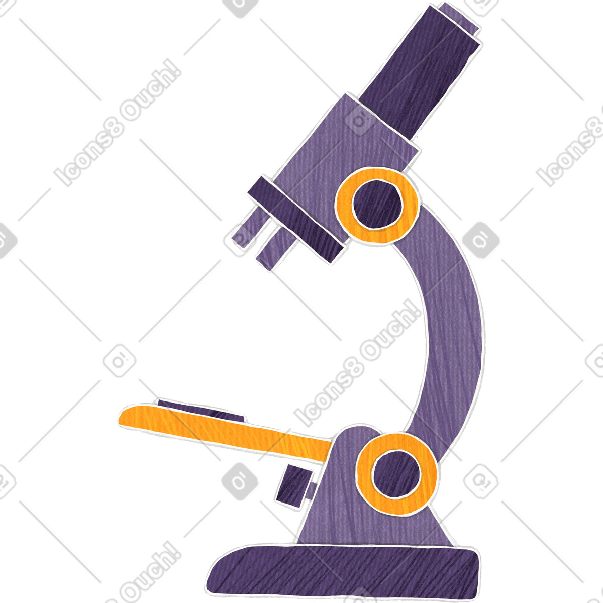 Purple microscope illustration in Crafty style download in PNG, SVG