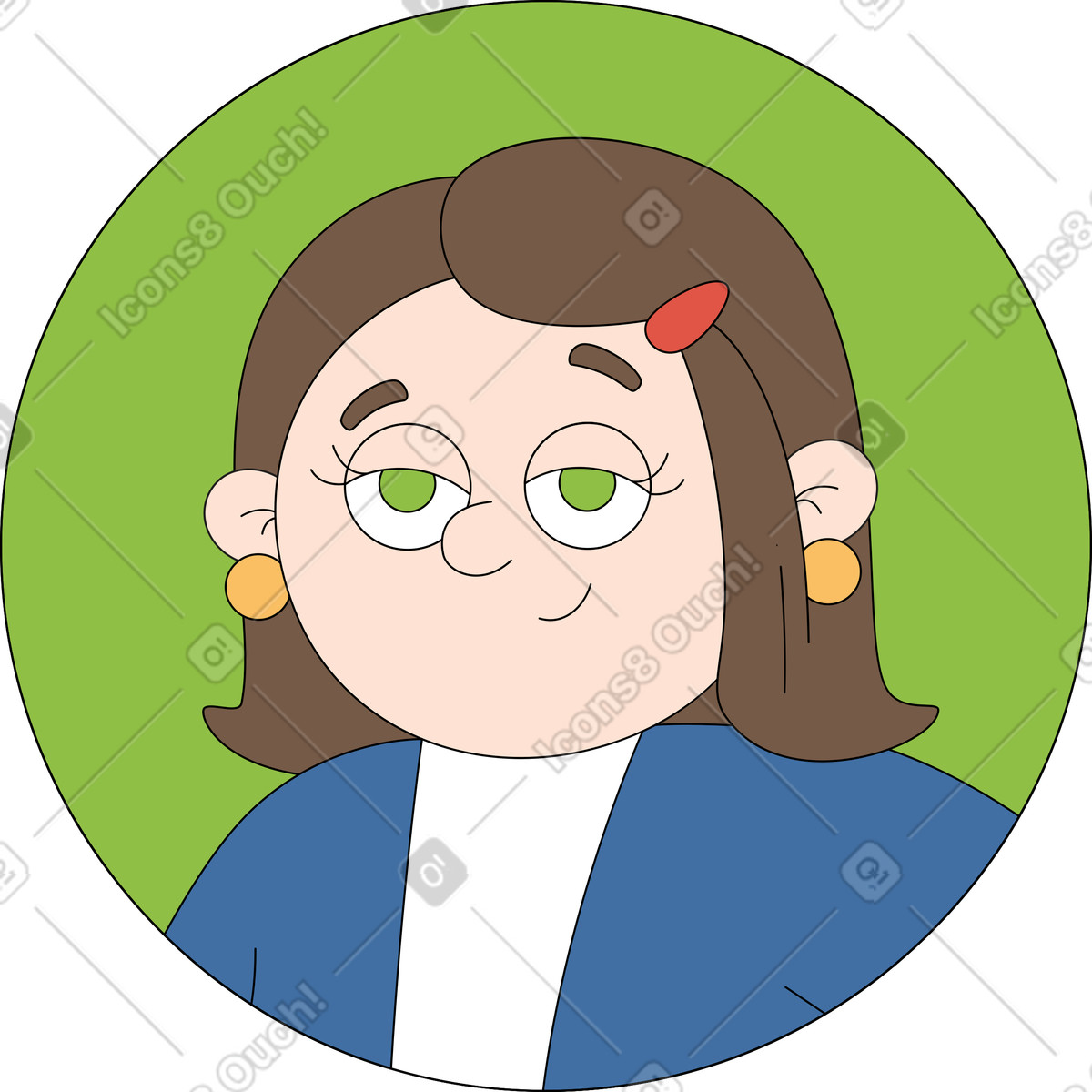 下载 Sitcom 风格的 头像女人 插画，支持 PNG、SVG 格式