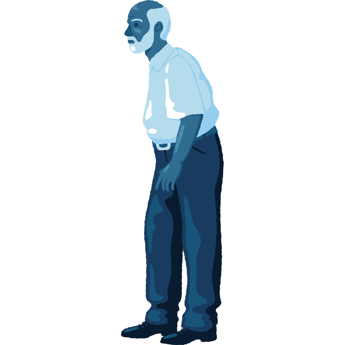 Ilustração de Old man standing side view em no estilo Cherry para baixar em PNG, SVG